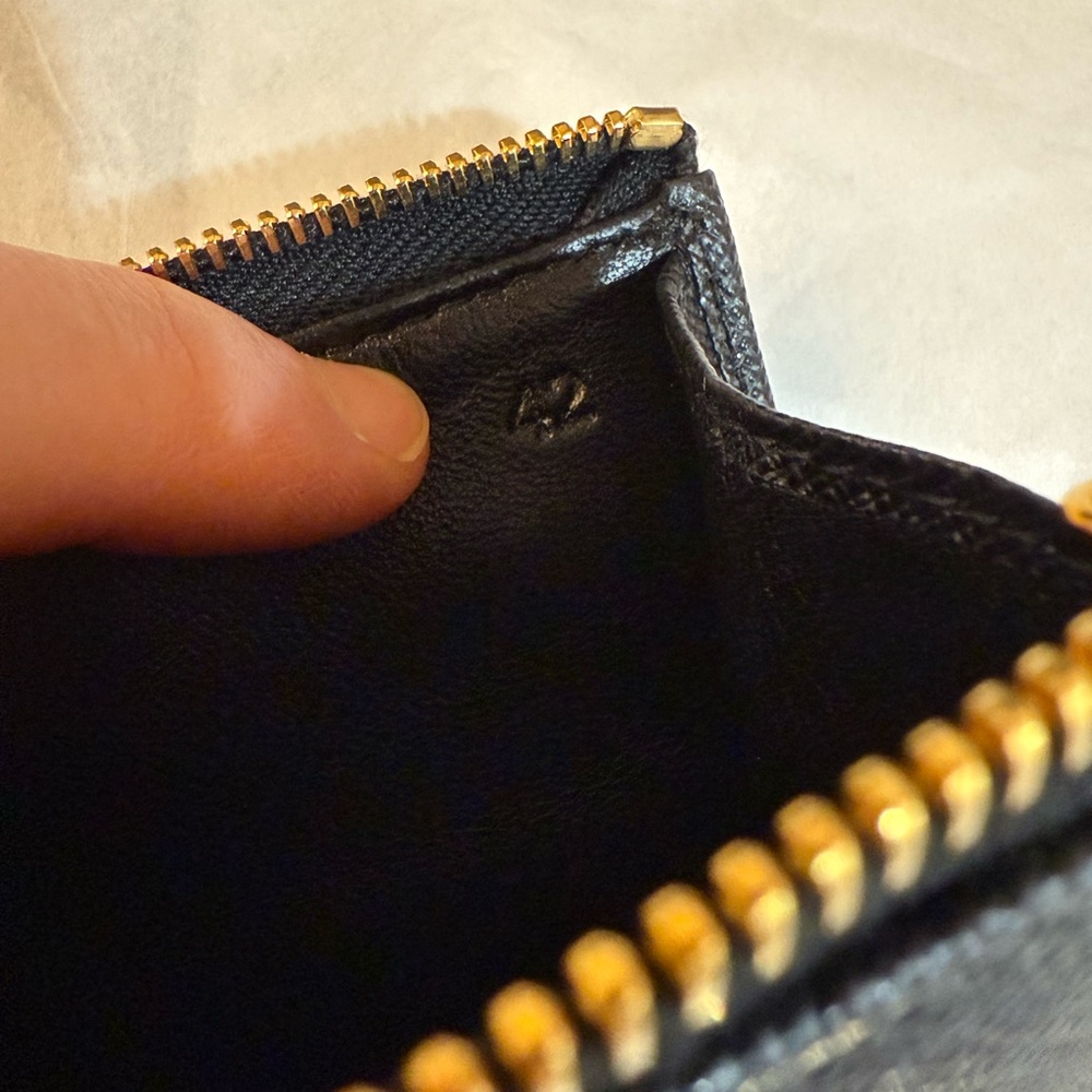 Prada Black Saffiano Coin Purse and Key Chain with Gold Logo - Picture 12 of 14